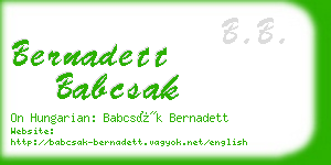 bernadett babcsak business card